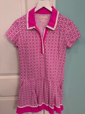 Lilly Pulitzer Hot Pink Geo-Print athletic dress